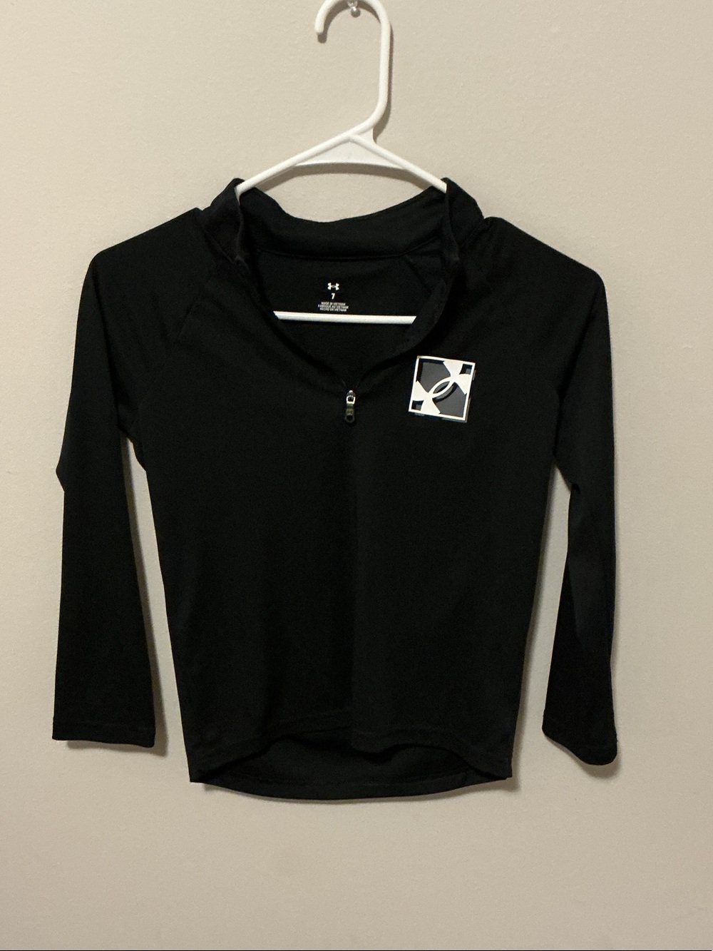 Under Armour Black Long-Sleeve 1/4 Zip Kids Performance Top